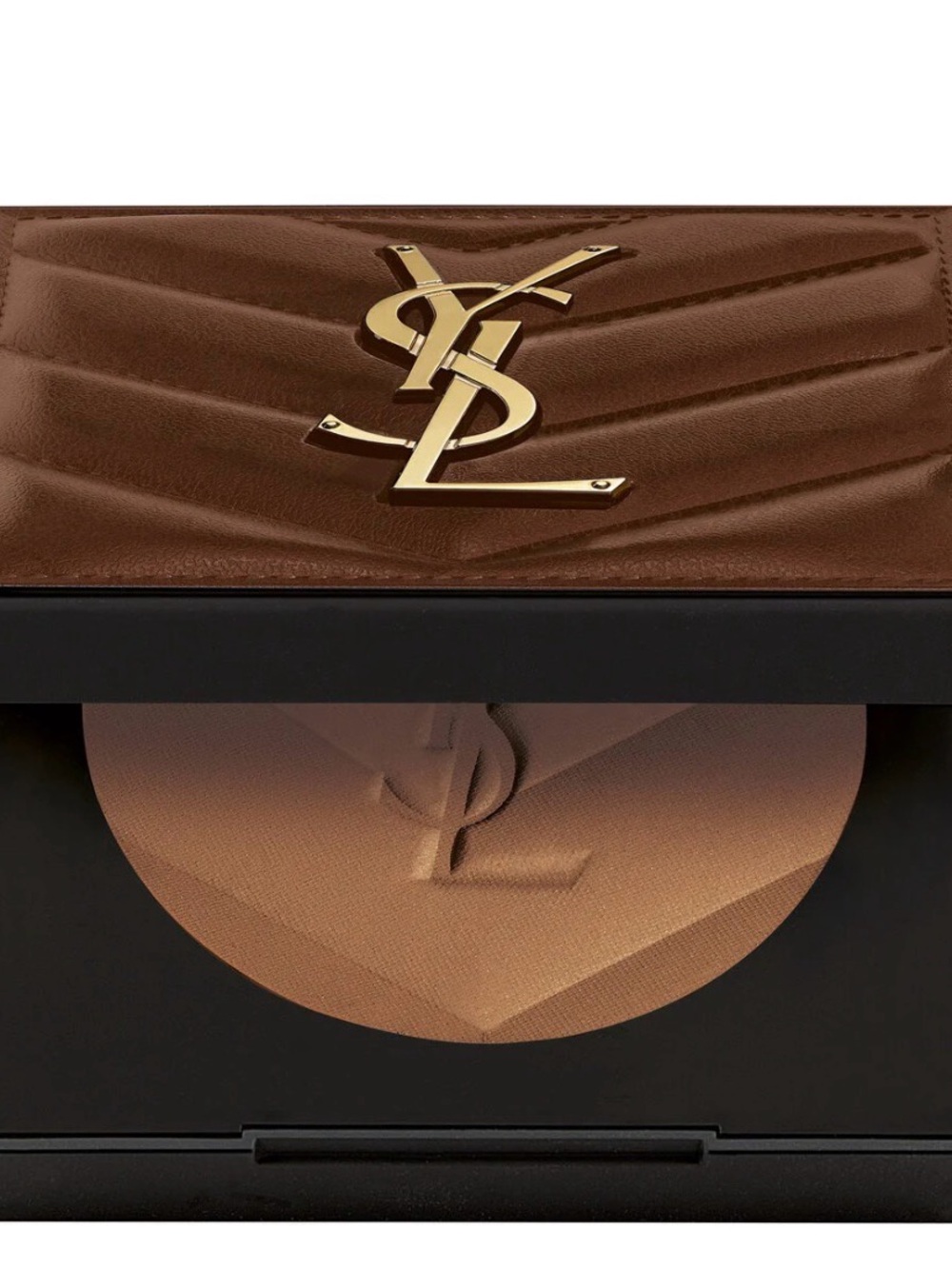 Yves Saint Laurent Gold-Trim Brown Pressed Powder Compact